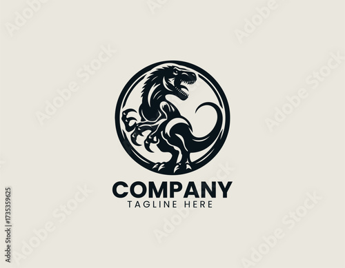 The Predatory Dinosaur vector logo illustration