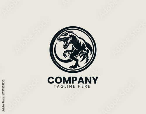 The Predatory Dinosaur vector logo illustration