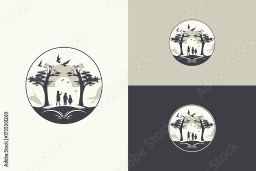 1866-an-emblem-vector-logo-for-a-family-development-group