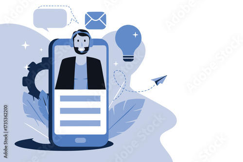 Wallpaper Mural 1915-customer-and-operator-online-technical-support-concept-male-vector Torontodigital.ca