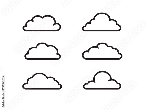 Elegant Cloud Download Symbol Minimal Line Art Vector Illustration