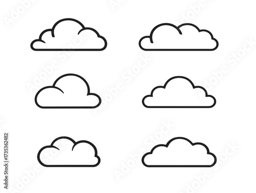 Modern Cloud Download Icon Creative Minimal Line Art Design