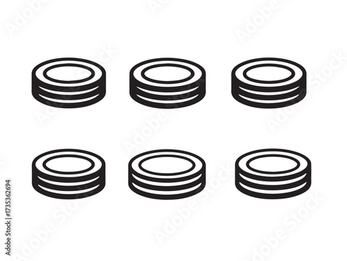 Clean Coins Currency Outline Vector Icon With Minimal Design