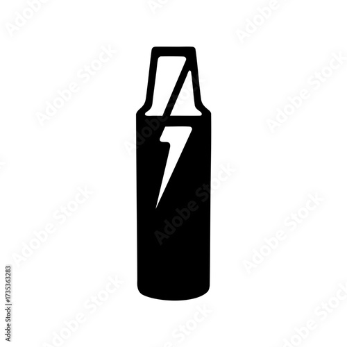Stylized black silhouette of a punch bag with a lightning bolt design