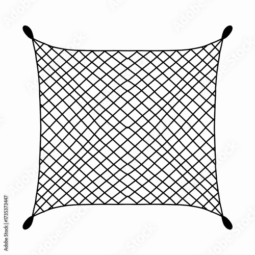 Fishing net icon vector illustration. Doodle Fish net vector, hand drawn fishing concept