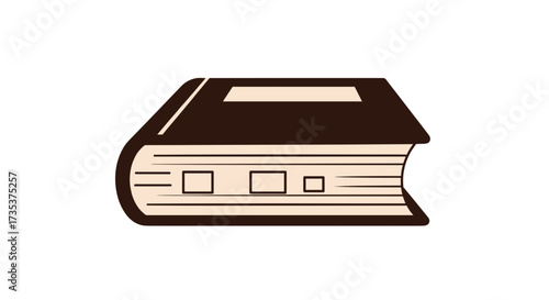 Vector art of stylized brown book