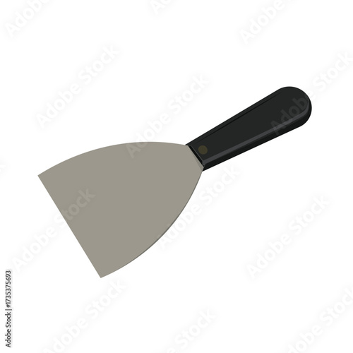 vector art of putty knife isolated on white background