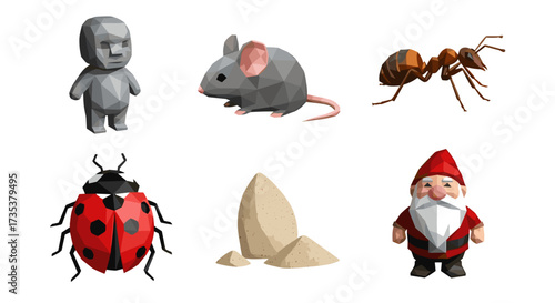 Vector art of collection of small cartoon characters