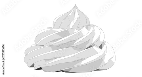 Vector art of swirl of whipped cream