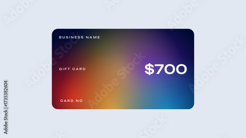 Minimal gift card value of $700. Shopping gift card in minimal design. 