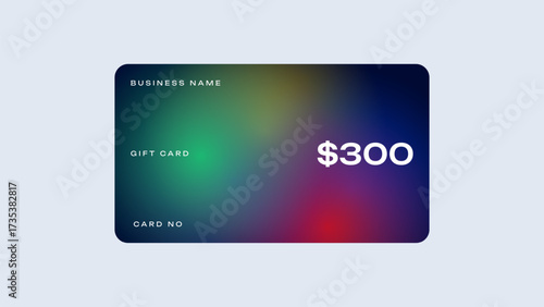 Minimal gift card value of $300. Shopping gift card in minimal design. 