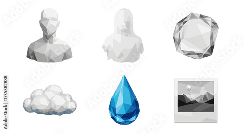 Vector art of collection of abstract and geometric icons