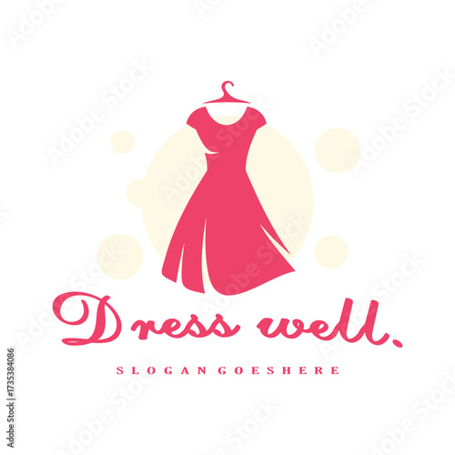 beauty dress logo design vector stock template illustration