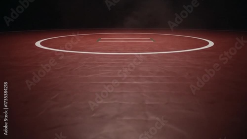 Moody Top Light on Wrestling Mat Dolly Shot Circular Center Mark Texture