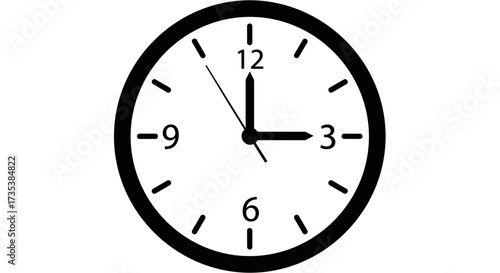 Vector art of analog clock showing 3 oclock