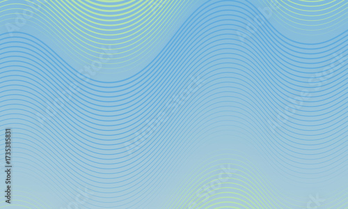 Abstract background with waves for banner. Medium banner size. Vector background with lines. Element for design isolated on white. Blue colors. Ocean, sea, water