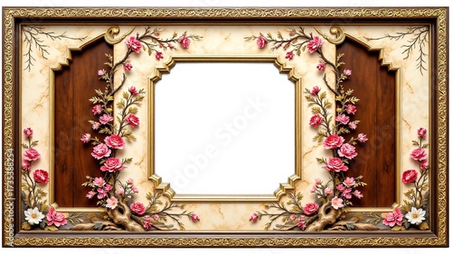 Elegant Floral Frame Design with Vintage Style and Ornate Details