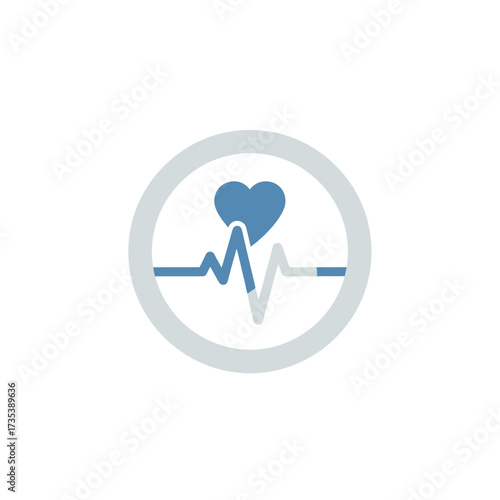 Heartbeat lifeline icon with a cardiogram pulse wave, symbolizing medical health, vitality, and cardiology care. Flat design vector graphic