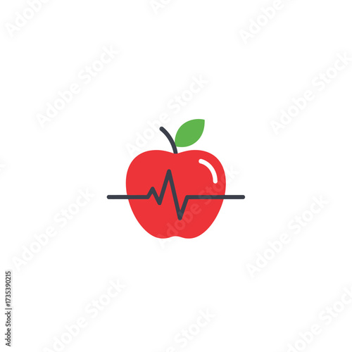 Healthy Heartbeat A Vibrant Apple Symbolizing Cardiac Wellness and Vitality