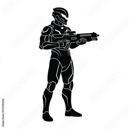 futuristic soldier with a weapon
