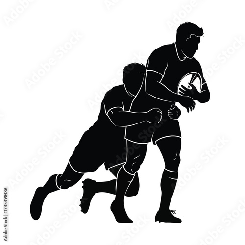 rugby player tackled by opponent