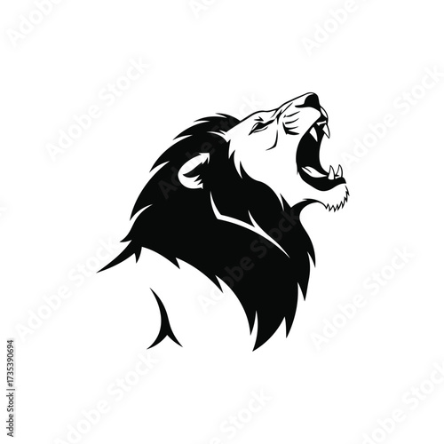roaring lion head silhouette
