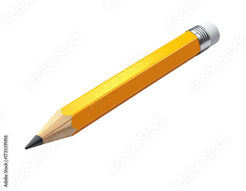 A sharpened, yellow wooden writing instrument with an eraser, on a black backdrop
