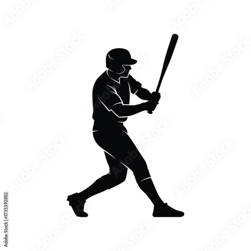 silhouette of baseball player swinging bat