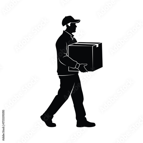 delivery man carrying a box