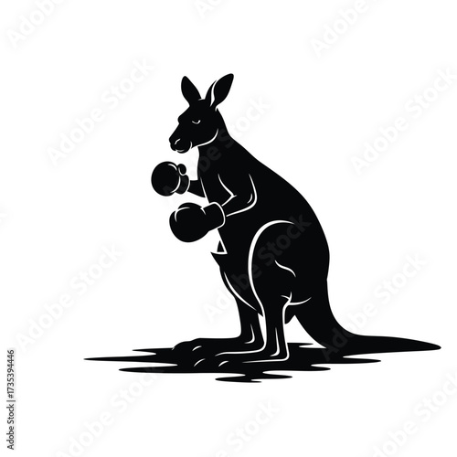 silhouette of a boxing kangaroo