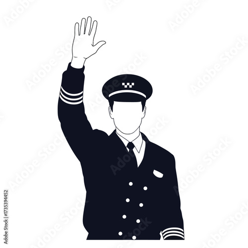 silhouette of a pilot waving
