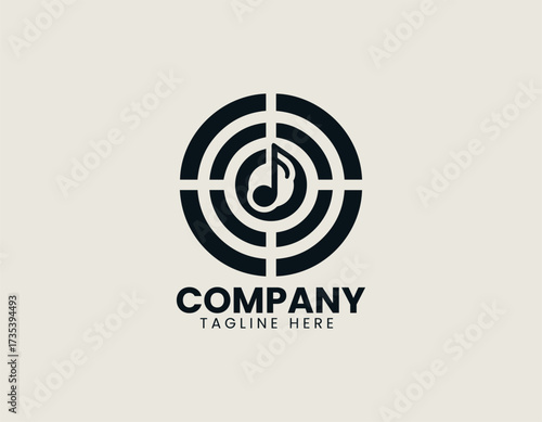 Music Target vector logo illustration