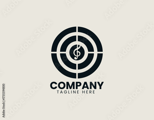 Music Target vector logo illustration