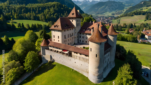 A beautiful and spectacular tourist destination in Switzerland, “Gruières” is located in the canton of Fribourg.