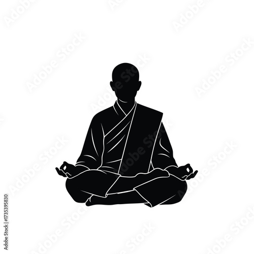 monk meditating in lotus position