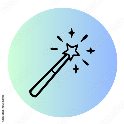 Magic wand tool with sparkling stars