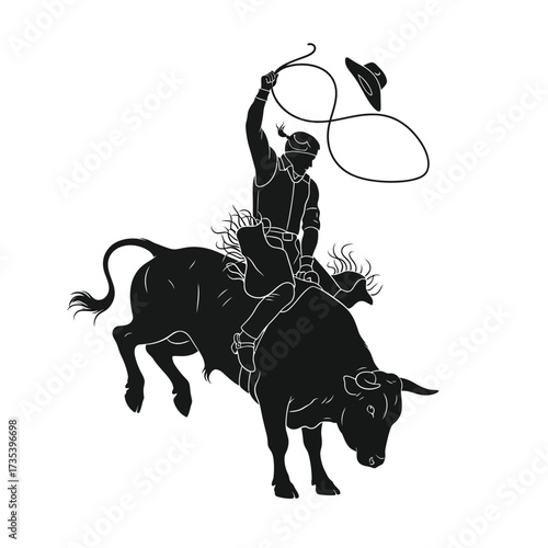 cowboy riding a bull