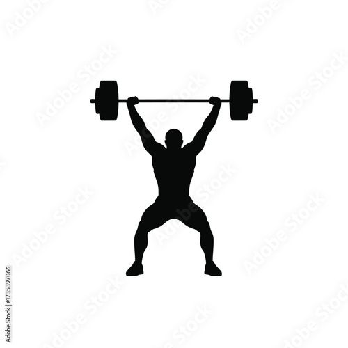silhouette of a weightlifter lifting a barbell