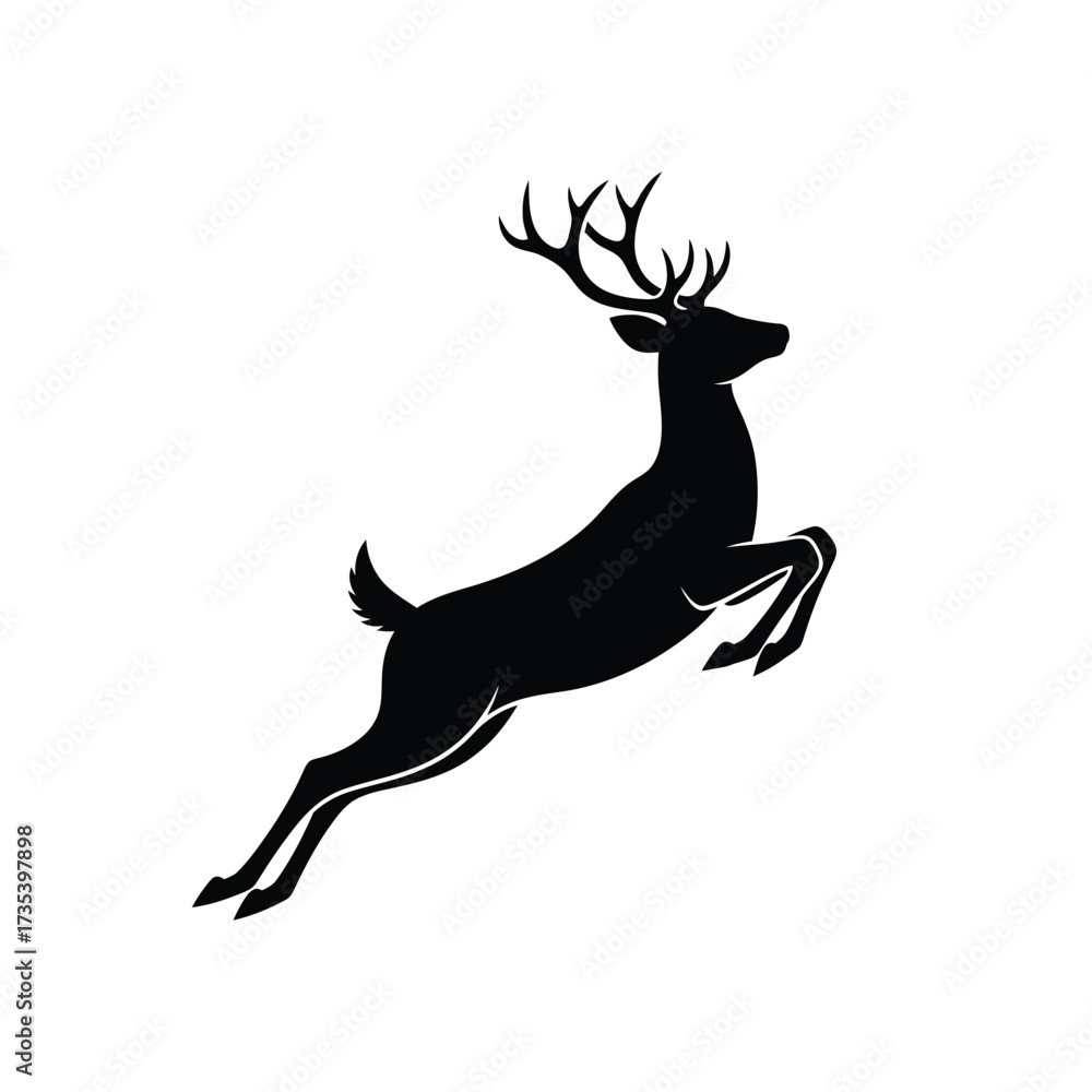 Fototapeta premium jumping deer silhouette