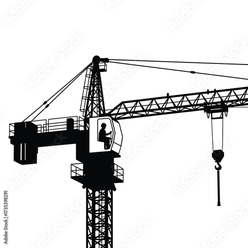 construction crane operator in cabin