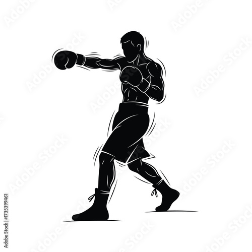 silhouette of a boxer throwing a punch