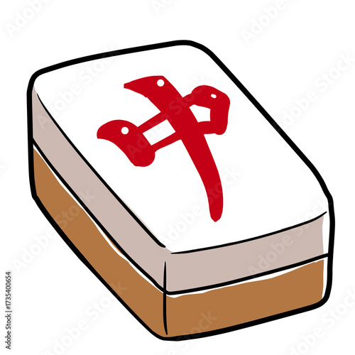 Simple and realistic mahjong tile illustration