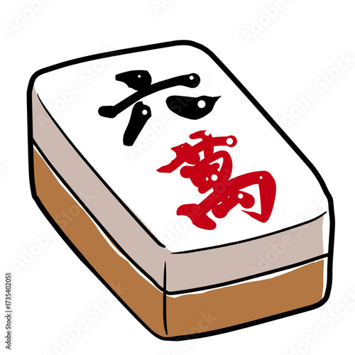Simple and realistic mahjong tile illustration