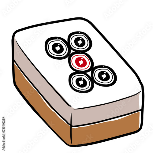 Simple and realistic mahjong tile illustration