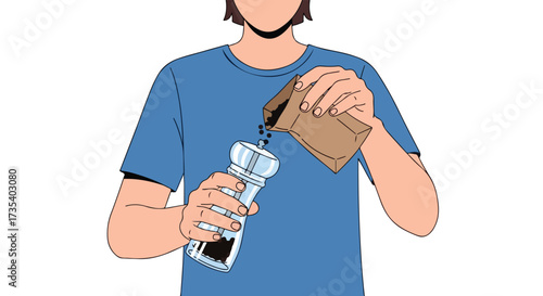 Filling a pepper grinder with fresh peppercorns, preparing for a flavorful culinary experience at home for cooking a wonderful dish carefully