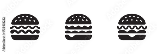 Cheeseburger icon set, cheeseburger vector icon,  cheeseburger web design icon, burger doodle element set, vector illustration EPS 10.
