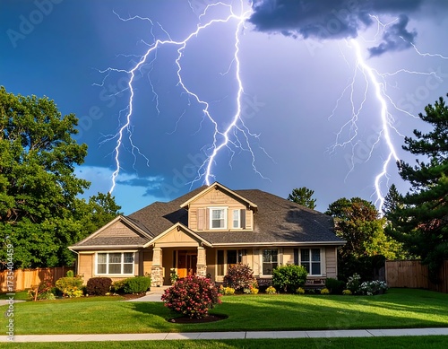 Stormy weather over a suburban home (2)