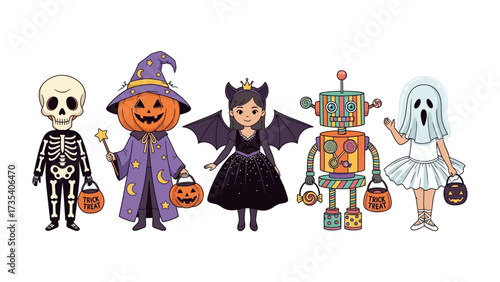Halloween Costume Delight: A collection of cute and spooky Halloween costumes, capturing the essence of childhood imagination and festive fun.
