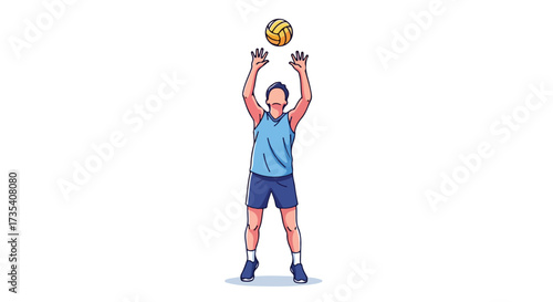 Volleyball player poised to strike a ball, embodying athleticism and dynamic sporting action ready for professional utilization