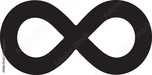 Classic infinity loop silhouette, timeless symbol of eternity, unity, and endless continuity.